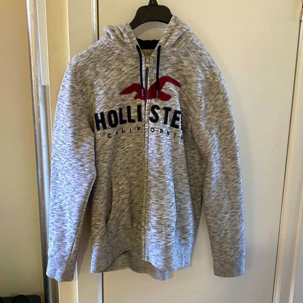 Hollister grey hoody hollister logo